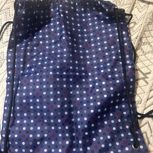 31 Gifts NEW Cinch Sack Navy Polka Dot Drawstring Gym Bag